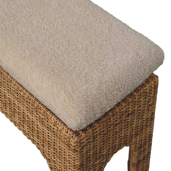 Artisan Furniture Solid Wood Rattan Harmony, Upholstered, Brown & Cream
