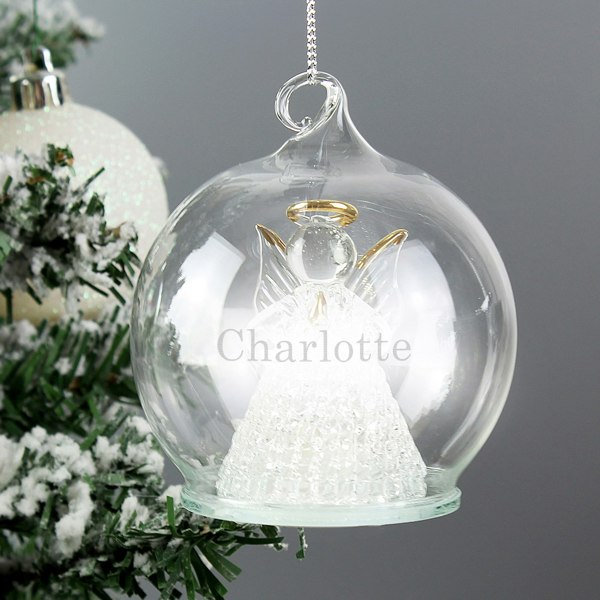 Personalised Memento Company Personalised Christmas Message LED Angel Bauble