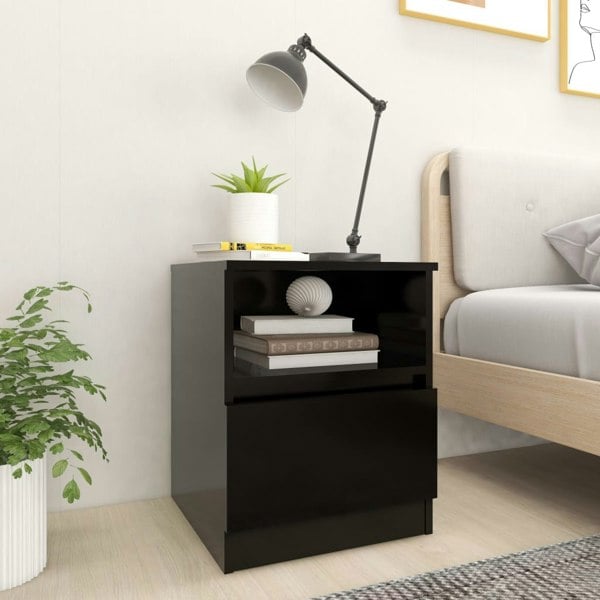 Berkfield Bed Cabinets 2 pcs Black 40x40x50 cm Engineered Wood