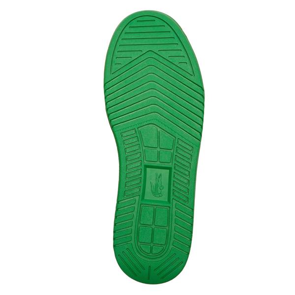 Lacoste Unisex Adult L001 Leather Trainers - Off White/Green - 