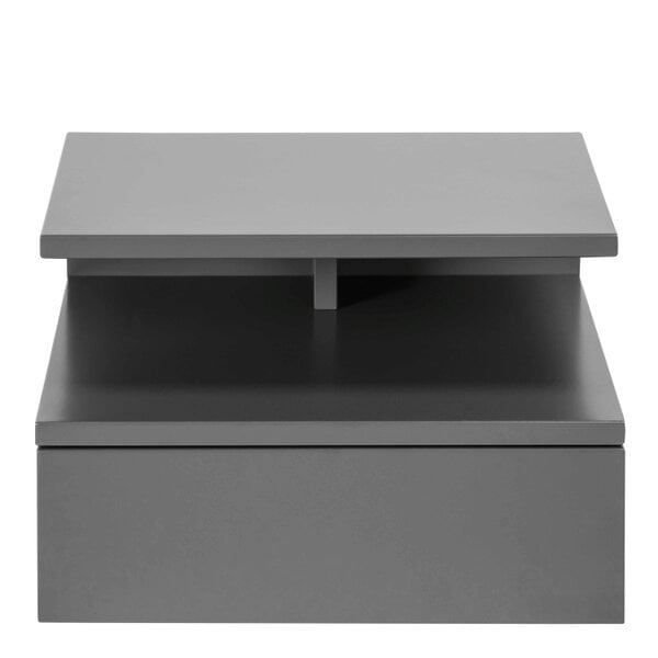 Wyld Haus Lincoln Grey Wooden Floating Bedside Table 1 Drawer Open Shelf