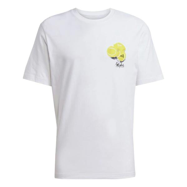 Adidas Mens Tennis Ball Crew Neck T-Shirt - White - 
