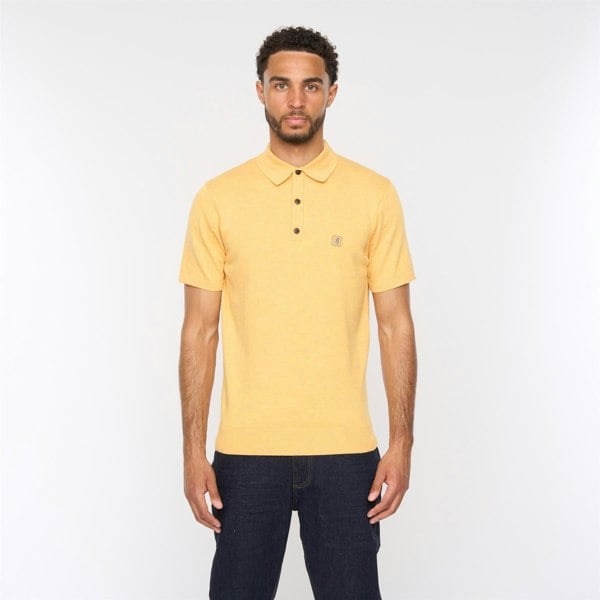 Gabicci V54GK04 Mens Jackson Short Sleeve Plain Knitted Polo Gabicci Vintage - PINEAPPLE
