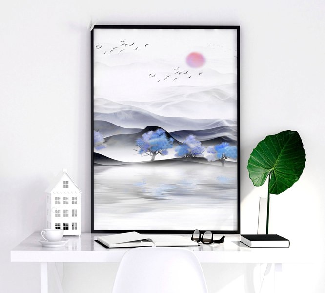 Japandi design | set of 3 unique wall art for living room