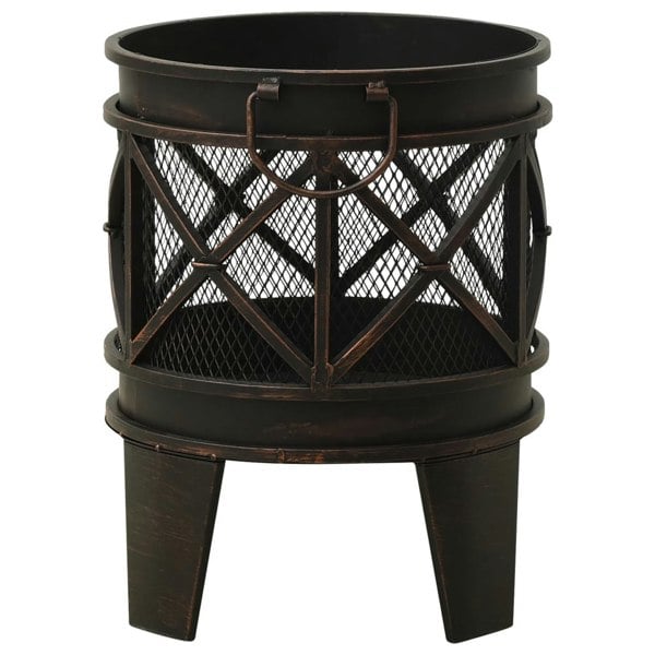 Berkfield Rustic Fire Pit with Poker �__42x54 cm Steel