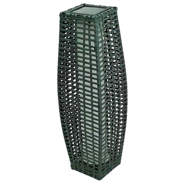 Gr8 Garden Solar Rattan Garden Lantern LED Light Grey Wicker Outdoor Path Lamp IP44 Patio