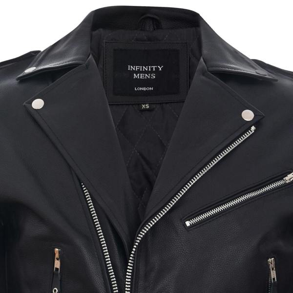 Infinity Leather Mens FRINGE Hide Leather Brando TASSELED Motorcycle Biker Jacket