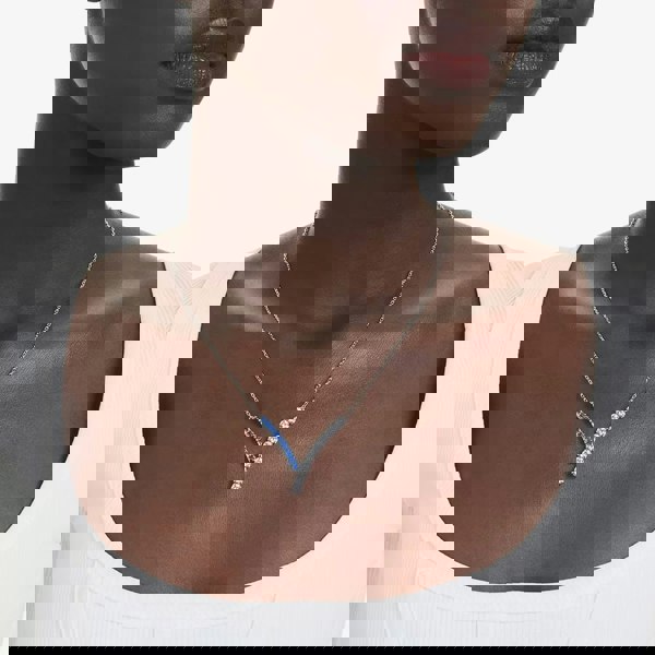 Swarovski Matrix Rhodium Plated Mixed Cut Blue & White Zirconia Necklace 5732265