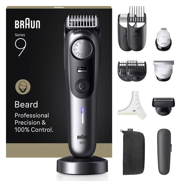 Braun Beard Trimmer Series 9, BT9560, +12 Barbering Tools - Chrome