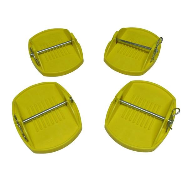 Caravan Jack Pads x4 (Corner Steady Feet Leg Stabiliser Universal Yellow)
