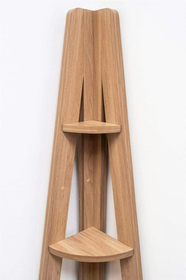 Timber Art Design Riva Scandinavian Retro 5 Tier Corner Ladder Bookcase Shelf Unit