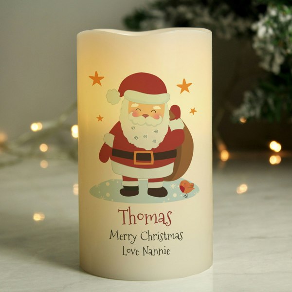 Personalised Memento Company Personalised Christmas Santa LED Candle