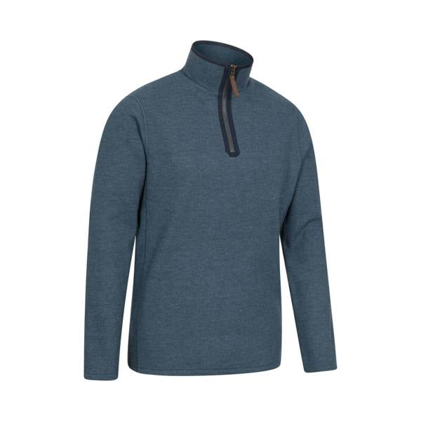 Mountain Warehouse Mens Beta Contrast Zip Top - Light Blue - 