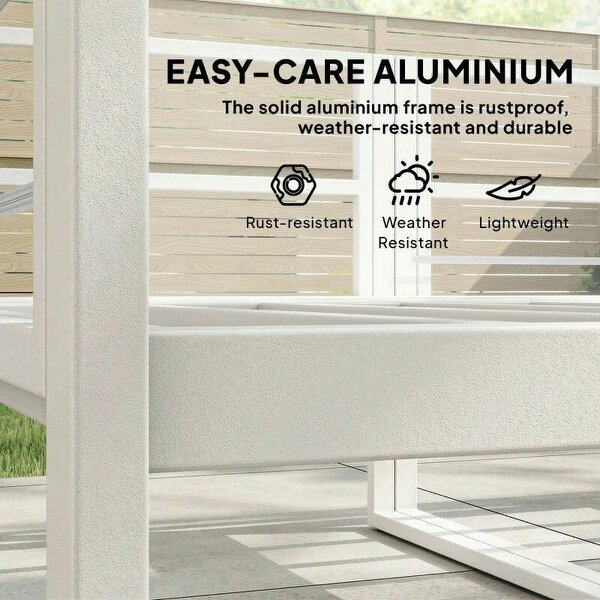 5 Seater Aluminium Garden Furniture Set, Garden Sofa Set with Thick Cushions for Patio and Balcony, Outdoor, Light Grey