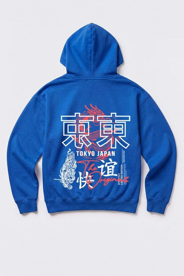 London Attitude Relaxed Fit Tokyo Japan Graphic Hoodie