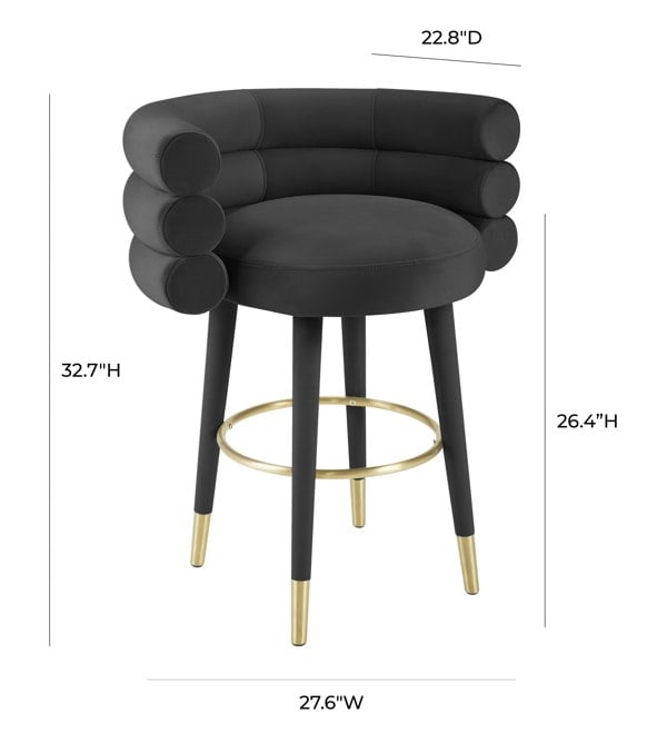 Furniture Edit Betty Black Velvet Counter Stool