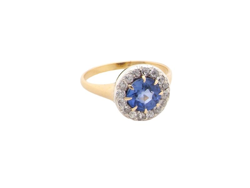 Vintage Tom A vintage Sapphire and Diamond cluster ring