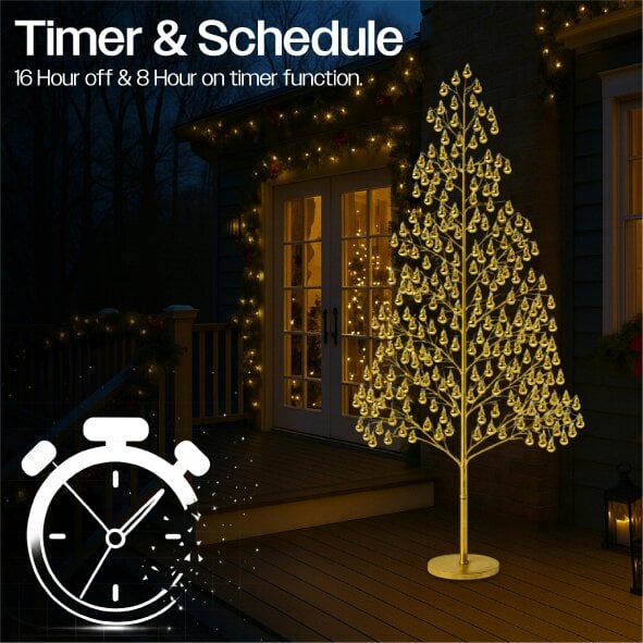 Scotts of Stow Xmas Haus  Outdoor LED Christmas Tree Balls Festive Light