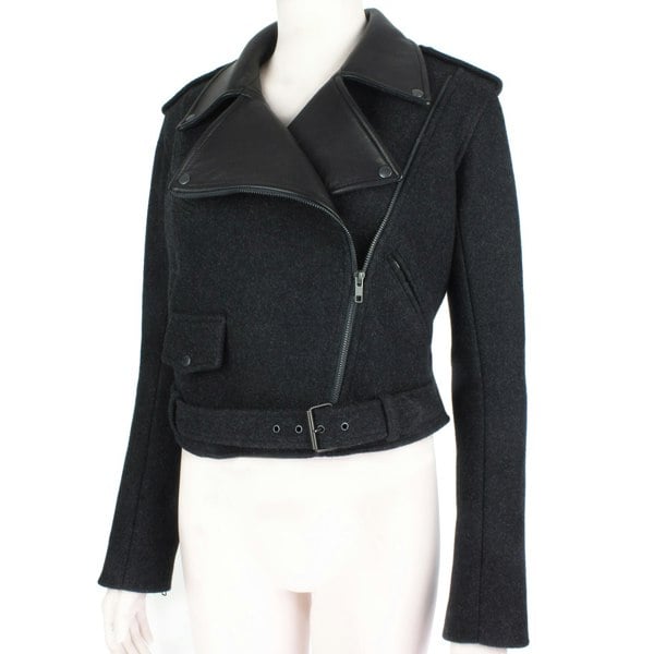  Christopher Kane cropped biker jacket in a luxurious felted wool