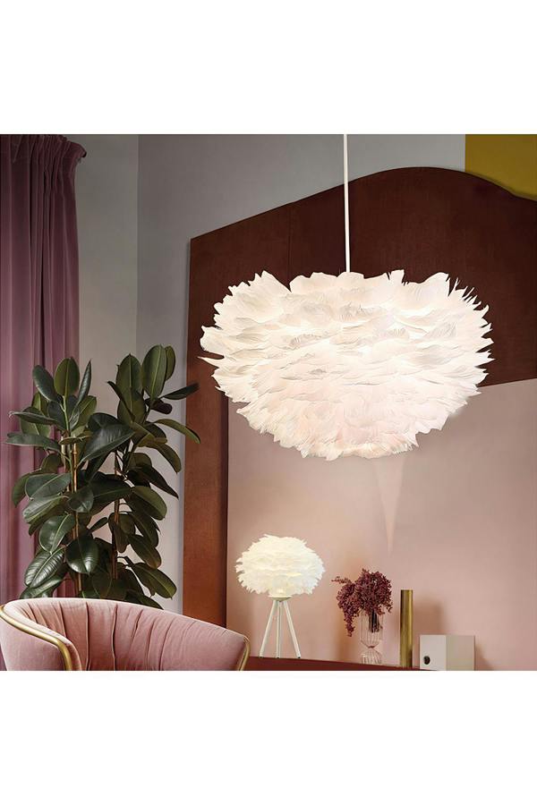 Living and Home Chic Feather 3-Light Chandelier Pendant Light