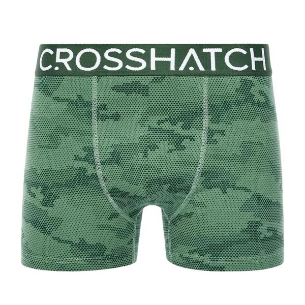 Crosshatch Mens Bresler Boxer Shorts (Pack of 3) - Green - 