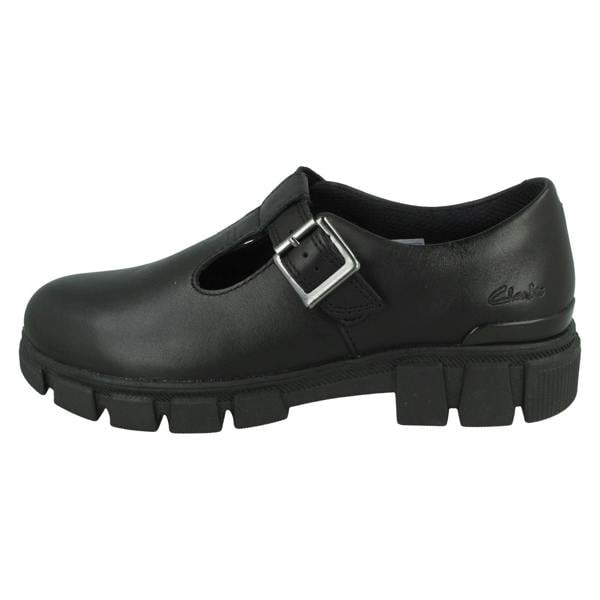 Clarks Girls Clarks Chunky Sole T-Bar School Shoes Evyn Bar K