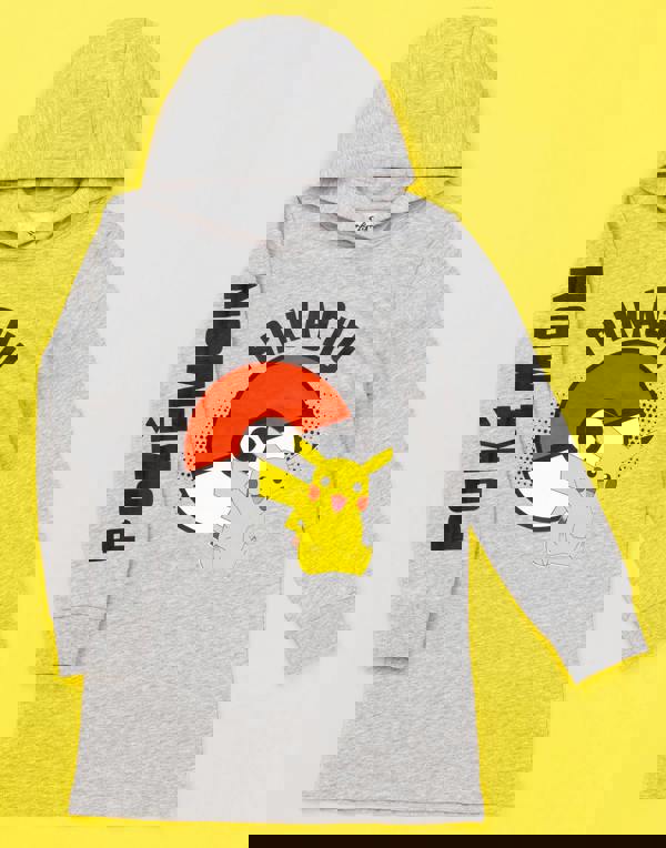 Pokemon Girls Grey Pikachu Placement Print Hoodie