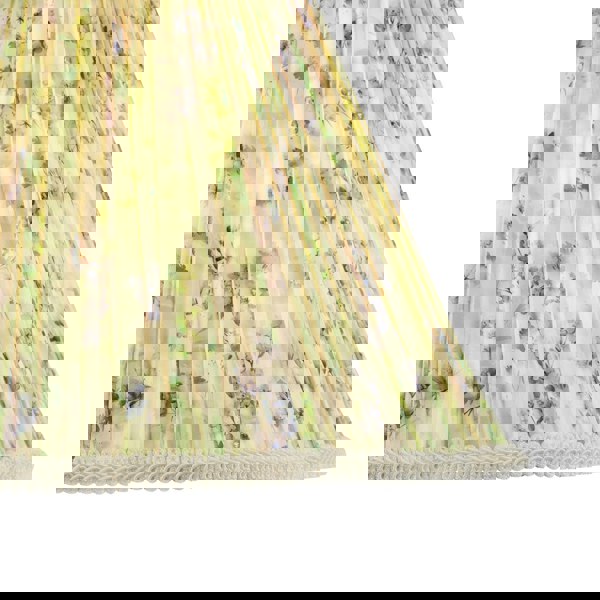 Green and Blue Floral Victorian Scallop Shade with Embroidered Trims Image 3