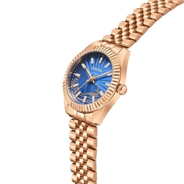 Bertha Marina Mother-Of-Pearl Bracelet Watch - Rose Gold - BTHBS1704