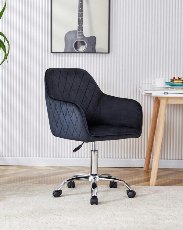 Kosy Koala Office Chair black velvet swivel with arms and wheels leisure home desk computer