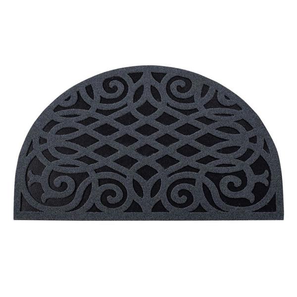 Nicoman Victorian Style Eco Halfmoon Indoor and Outdoor Doormat - Grey