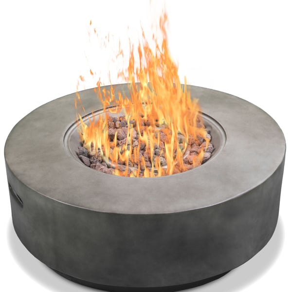 Homeology FUSION Dark Grey Lavish Garden & Patio Gas Fire Pit with Eco-Stone Finish - Fully Assembled