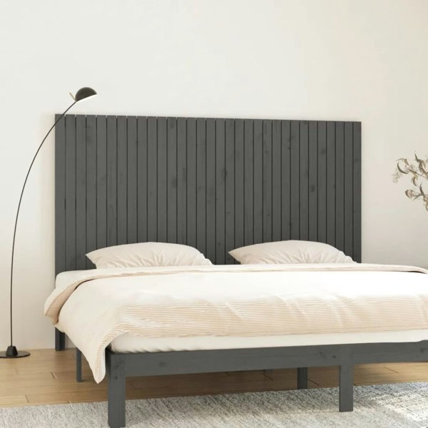 Berkfield Wall Headboard Grey 204x3x110 cm Solid Wood Pine