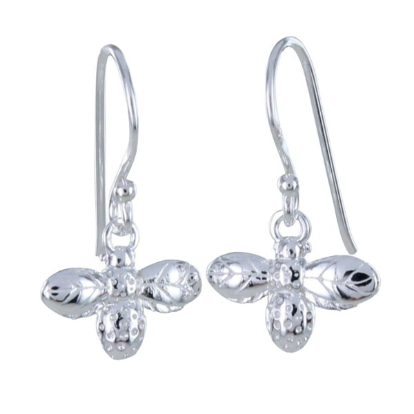 Sterling Silver Bumble Bee Drop Earrings - Reeves & Reeves