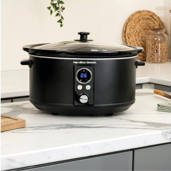 Hamilton Beach Digital 6.5L Oval Slow Cooker - Black