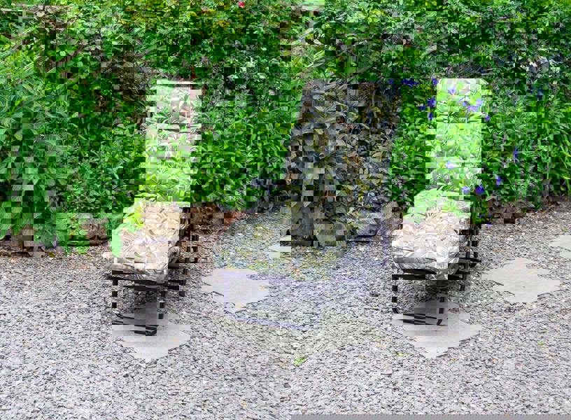 Deluxe Garden Sunbed | Multi-Pattern Reclining Sun Lounger 99cm x 58cm x 115cm Tropical Grey (Black Frame) The Garden Furniture Shop