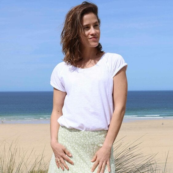 Lazy Jacks LJ163 - Ladies Roll Sleeve Tee - White