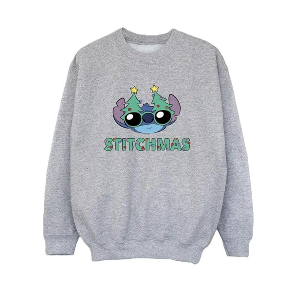 Disney Boys Lilo & Stitch Stitchmas Glasses Sweatshirt - Sports Grey