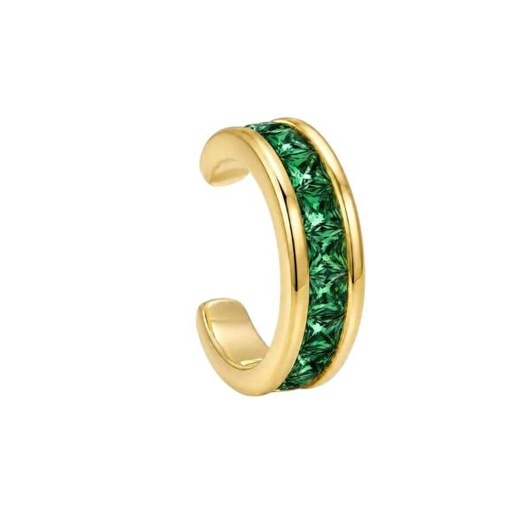 Gold Trip Emerald Baguette Ear Cuff