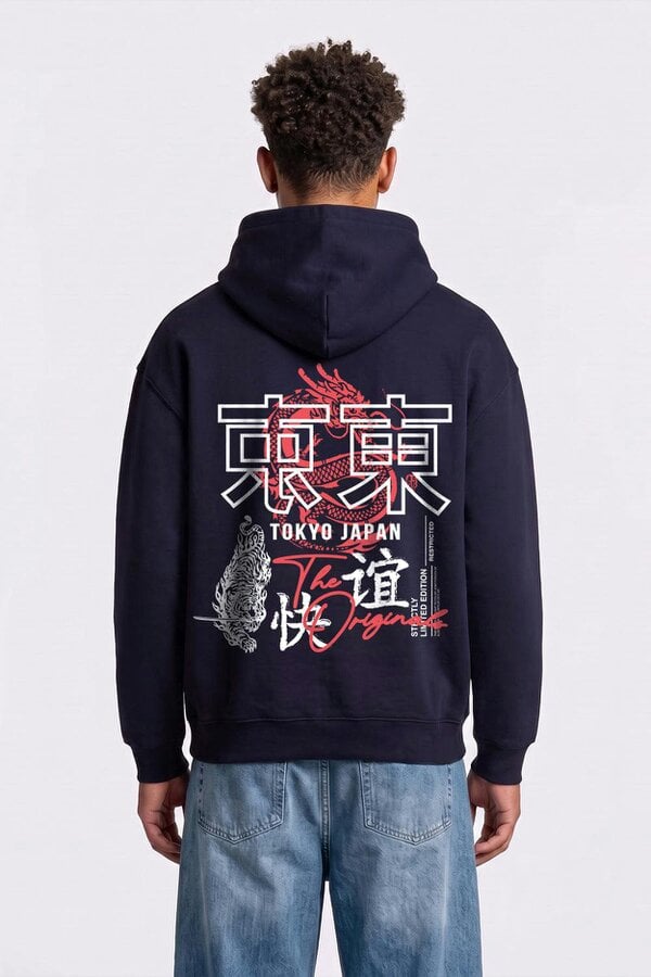 London Attitude Relaxed Fit Tokyo Japan Graphic Hoodie