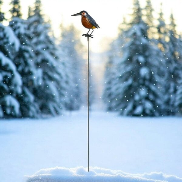 EDH Door Hardware Large Metal Kingfisher on Stake