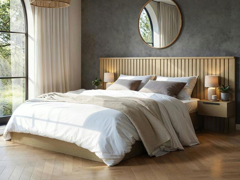 Taylor Hotel Ottoman Bed with Side Tables Light Wood