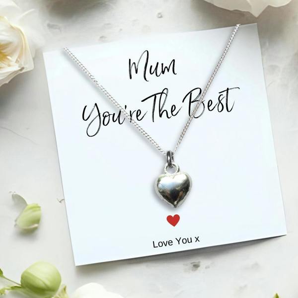 Aye Do Gifts Mum You're the Best Gift Box, Silver Heart Necklace & Chocolate Treats