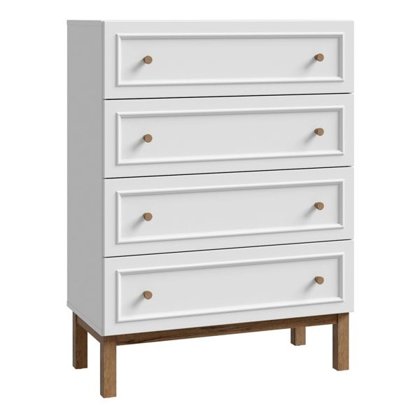 Furniture To Go Wensley 4 Drawer Chest in Light Grey and Oak