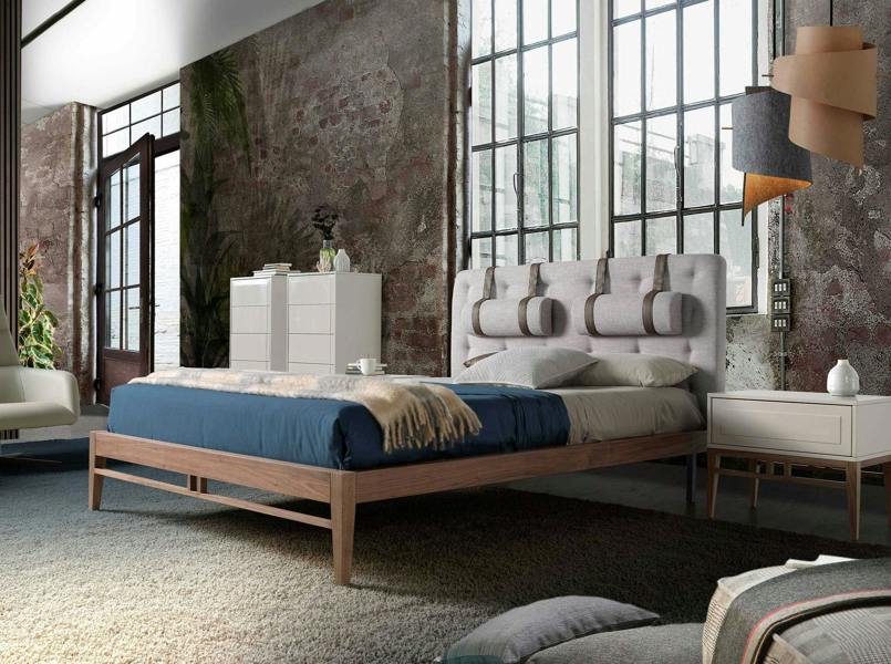 Angel Cerdá Grey Fabric Tufted Bed 7179