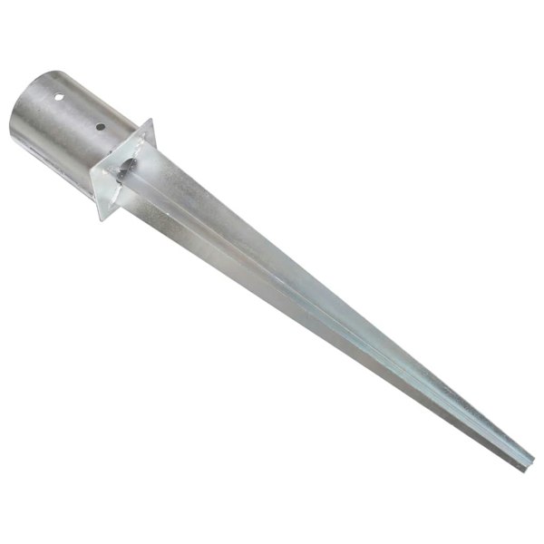 Berkfield Ground Spikes 2 pcs Silver 10x76 cm Galvanised Steel