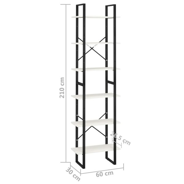 Berkfield Storage Shelf White 60x30x210 cm Solid Wood Pine