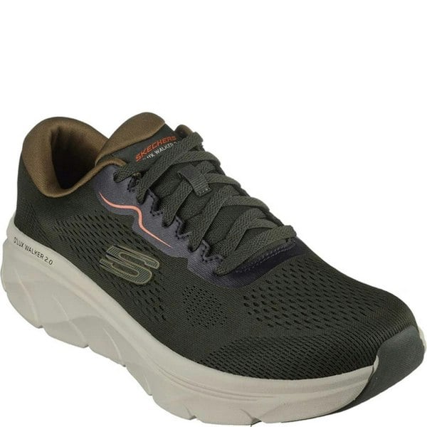 Skechers Mens D´Lux Walker 2.0 Trainers - Olive/Orange