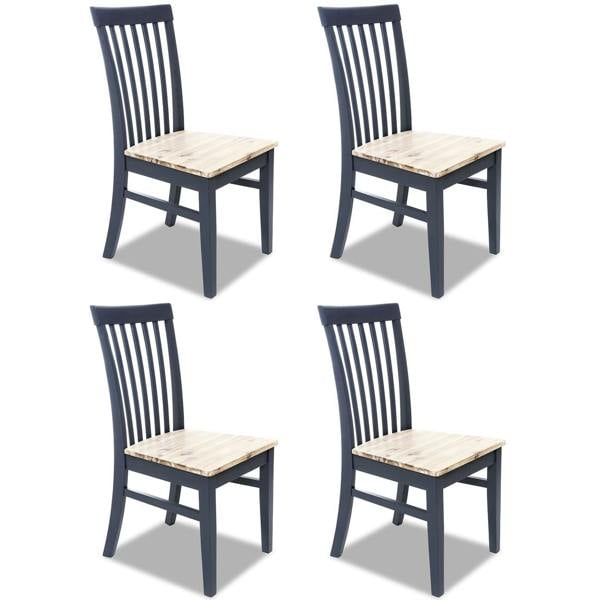 Statement Furniture Florence Highback Dining Chairs with Wooden Seat Set of 4