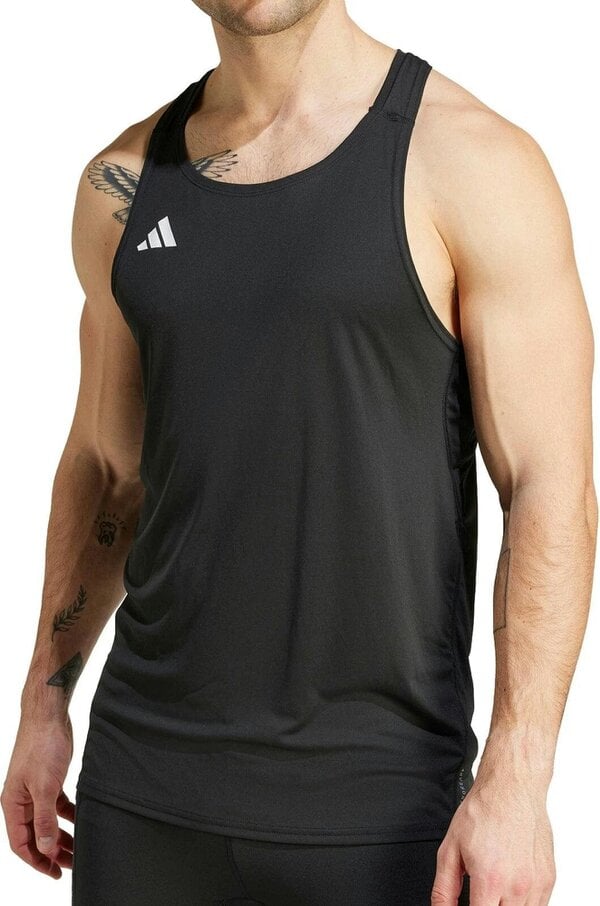 Adidas Adizero Essentials Mens Running Singlet Vest Black IM8586
